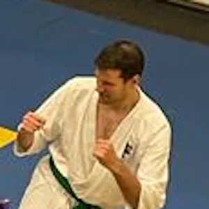 Karate practitioner in a gi